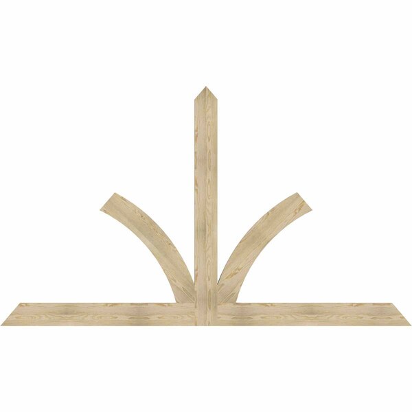 Ekena Millwork Richland Rough Sawn Timber Gable Bracket, Douglas Fir, 108"W x 63"H x 2"D x 6"F, 14/12 Pitch GBW108X63X0206RIC00RDF - main